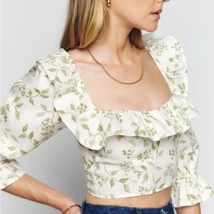 Reformation linen square neck top